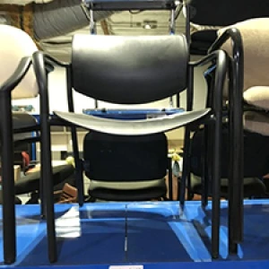 faux leather black guest chair