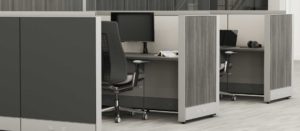 wood vinyl covered office cubicles