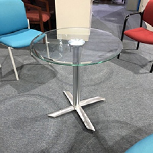 28" glass round table